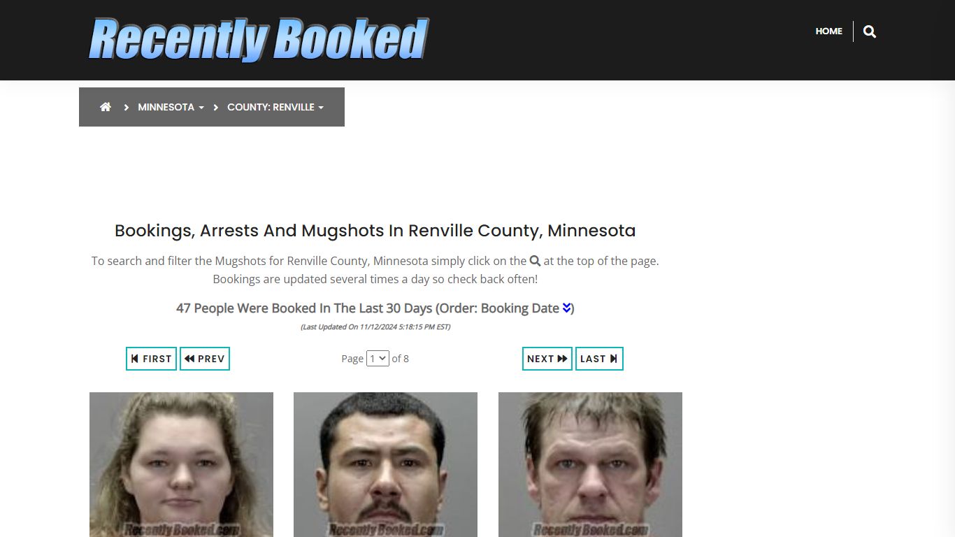 Bookings, Arrests and Mugshots in Renville County, Minnesota