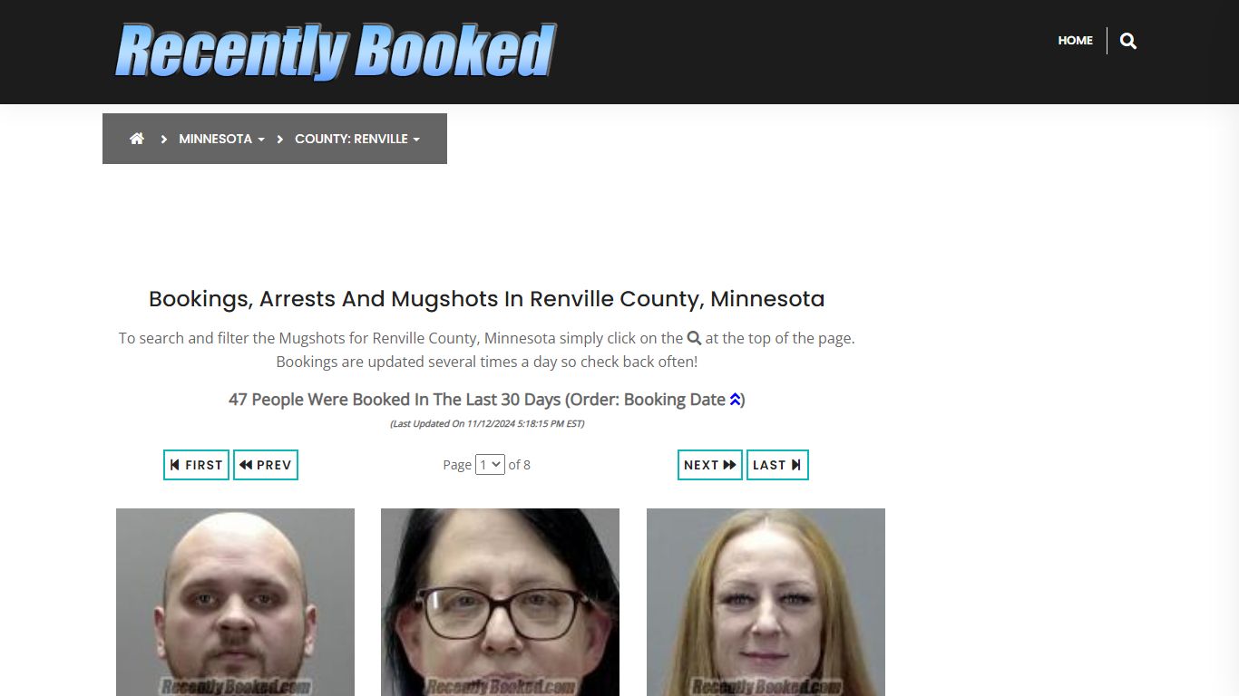 Bookings, Arrests and Mugshots in Renville County, Minnesota